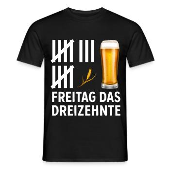 Vendredi Treizième T-shirt amusant de la liste de comptage de la bière - T-shirt homme - noir - Devant - AI Model Male 178 light (178cm)