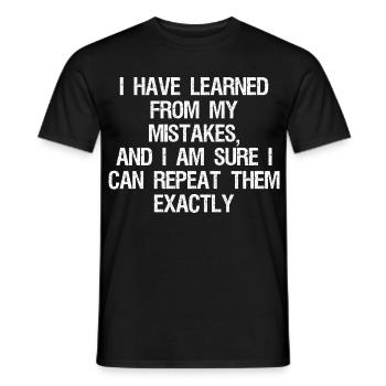 J’ai appris de mes erreurs et j’en suis sûr - T-shirt homme - noir - Devant - AI Model Male 178 light (178cm)