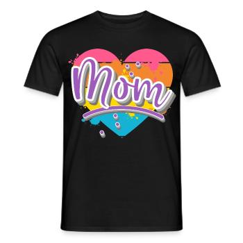 Mom Heart - Men's T-Shirt - black - Front - AI Model Male 178 light (178cm)