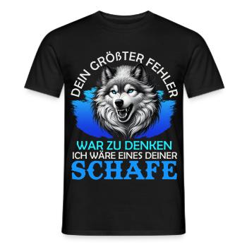 Wolf Spirit DEIN GRÖSSTER FEHLER Lustiges - T-shirt homme - noir - Devant - AI Model Male 178 light (178cm)