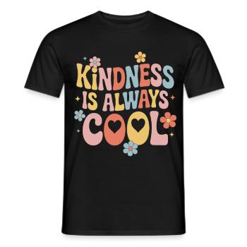 Kindness is always cool Colorful flowers - Men's T-Shirt - black - Front - AI Model Male 178 light (178cm)