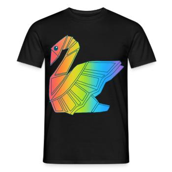 Regenbogen-Schwan - Männer T-Shirt - Schwarz - Vorne - AI Model Male 178 light (178cm)