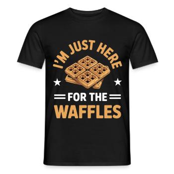 Butter Waffles Breakfast Fan Shirt - Men's T-Shirt - black - Front - AI Model Male 178 light (178cm)