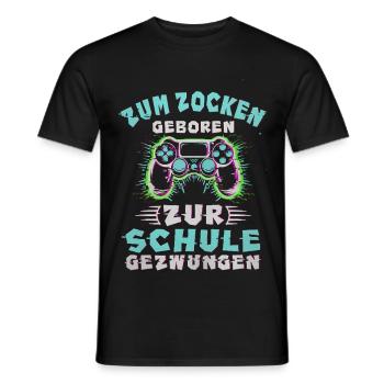 Manette de jeu née pour le jeu vidéo - T-shirt homme - noir - Devant - AI Model Male 178 light (178cm)