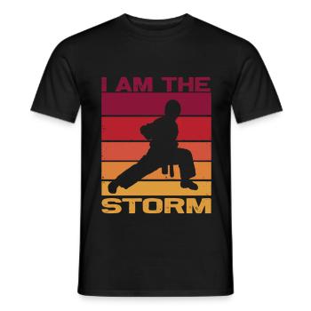 Silhouette d’un combattant de karaté - Combat Contact - T-shirt homme - noir - Devant - AI Model Male 178 light (178cm)