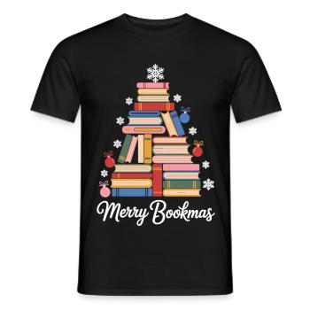 Sapin de Noël fait de livres Parfait pour les rats de bibliothèque - T-shirt homme - noir - Devant - AI Model Male 178 light (178cm)