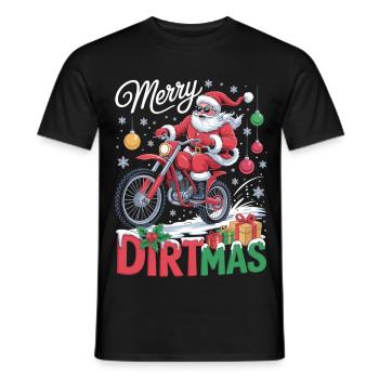 Merry Dirtmas – T-shirt de Noël motocross - T-shirt homme - noir - Devant - AI Model Male 178 light (178cm)