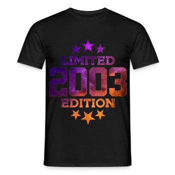 LIMITED EDITION 2003 23RD BIRTHDAY - Men's T-Shirt - black - Front - AI Model Male 178 light (178cm)