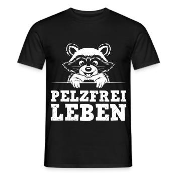 Tierschutz PELZFREIES LEBEN Lustiges - Männer T-Shirt - Schwarz - Vorne - AI Model Male 178 light (178cm)