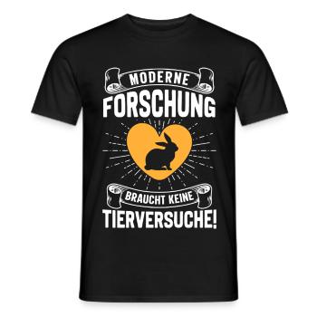 Animal welfare MODERN RESEARCH DOES NOT NEED - Men's T-Shirt - black - Front - AI Model Male 178 light (178cm)