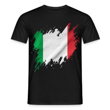 Flagge Italiens, abgerissen Stil - Männer T-Shirt - Schwarz - Vorne - AI Model Male 178 light (178cm)
