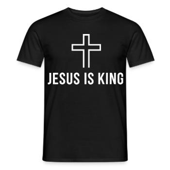 Jesus Is King Christlich Kreuz Glaube - Männer T-Shirt - Schwarz - Vorne - AI Model Male 178 light (178cm)