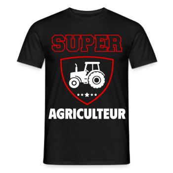 Super agriculteur, fête des pères, noël - T-shirt homme - noir - Devant - AI Model Male 178 light (178cm)