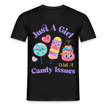 Naschkatze Mode für Candy Fans - Männer T-Shirt - Schwarz - Vorne - AI Model Male 178 light (178cm)