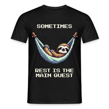 Manchmal ist Ausruhen die Hauptquest | Balance - Männer T-Shirt - Schwarz - Vorne - AI Model Male 178 light (178cm)