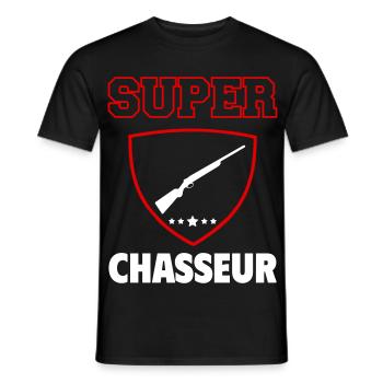 Super Hunter, Father's Day, Christmas - Men's T-Shirt - black - Front - AI Model Male 178 light (178cm)