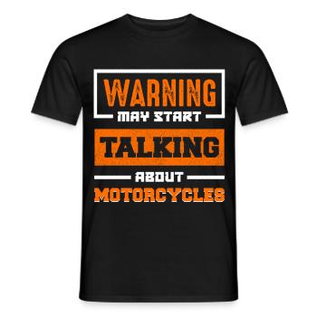 Avertissement : Parlons de motos - T-shirt homme - noir - Devant - AI Model Male 178 light (178cm)