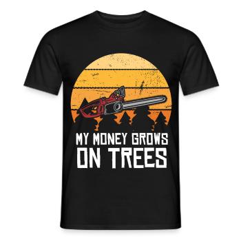 L’argent pousse sur les arbres – Chainsaw Joke - T-shirt homme - noir - Devant - AI Model Male 178 light (178cm)