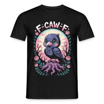 F-CAW-F Lustiges Kawaii Rabe Vogel Lärm Meme T-Shirt - Männer T-Shirt - Schwarz - Vorne - AI Model Male 178 light (178cm)