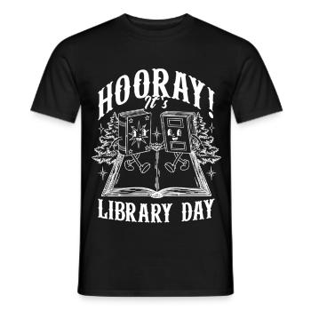 Bibliothécaire de jour Bibliothécaire de lecture - T-shirt homme - noir - Devant - AI Model Male 178 light (178cm)