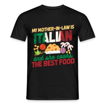 Italian mother-in-law - Men's T-Shirt - black - Front - AI Model Male 178 light (178cm)