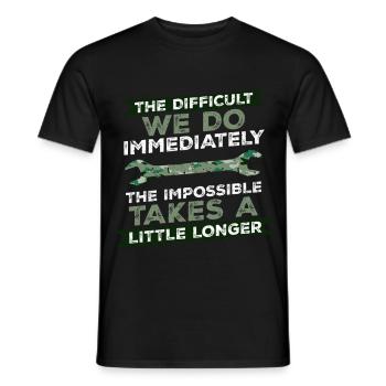 Mécanicien militaire - T-shirt homme - noir - Devant - AI Model Male 178 light (178cm)