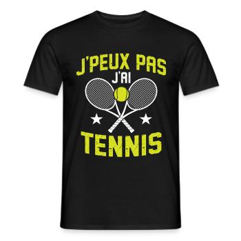 I Can't I Have Tennis Geschenk Tennis Männer Frauen - Männer T-Shirt - Schwarz - Vorne - AI Model Male 178 light (178cm)