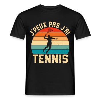 Ich kann nicht Ich habe Tennis Idee Tennisspieler - Männer T-Shirt - Schwarz - Vorne - AI Model Male 178 light (178cm)