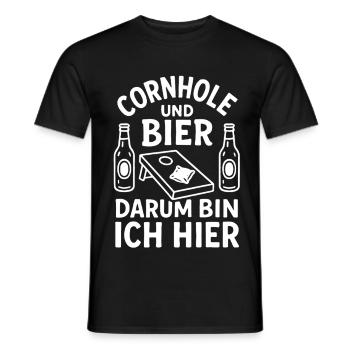Cornhole und Bier - Darum bin ich hier - Männer T-Shirt - Schwarz - Vorne - AI Model Male 178 light (178cm)