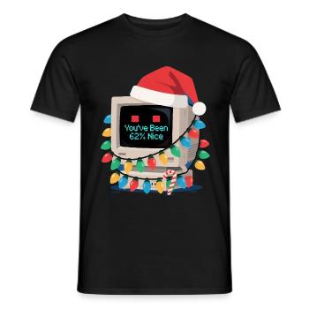 IA Père Noël Sarcastique Tech Humour Noël - T-shirt homme - noir - Devant - AI Model Male 178 light (178cm)