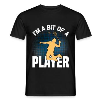 Badminton Design - Ein kleiner Badmintonspieler  - Männer T-Shirt - Schwarz - Vorne - AI Model Male 178 light (178cm)