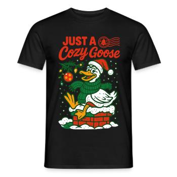 Weihnachten nur ein gemütlicher Goose Santa Holiday - Männer T-Shirt - Schwarz - Vorne - AI Model Male 178 light (178cm)