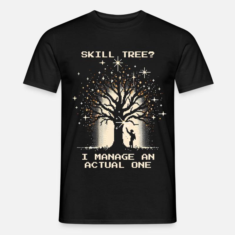 Skillbaum? Ich manage echte Bäume | Forst - Männer T-Shirt - Schwarz