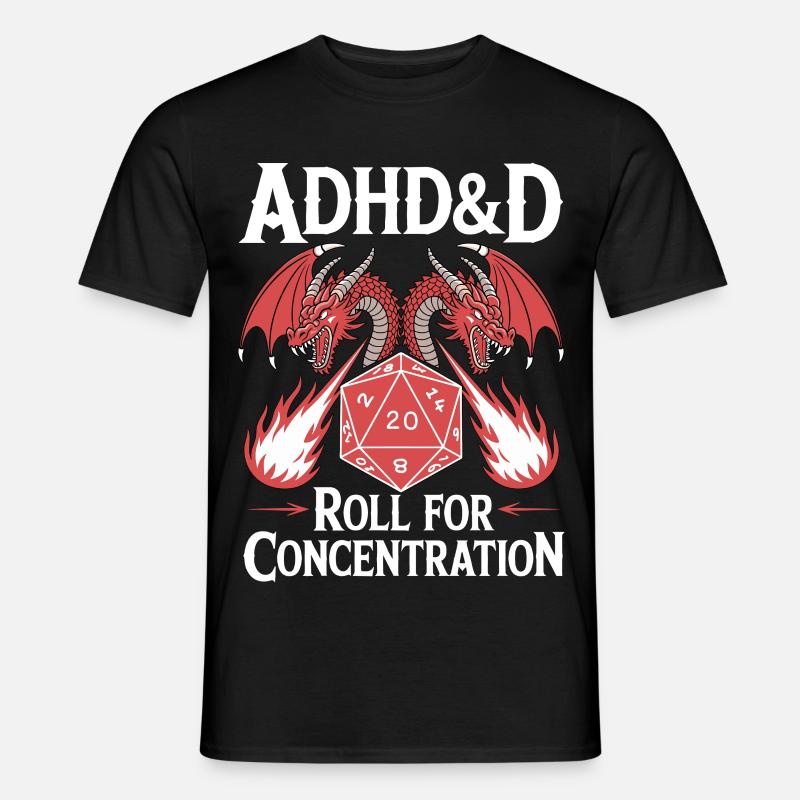 Roll for concentration ADHD - Men’s T-shirt - black