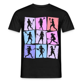Joueur de crosse Coloré Enfants Filles Crosse - T-shirt homme - noir - Devant - AI Model Male 178 light (178cm)
