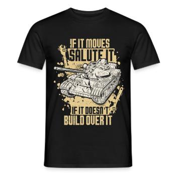 Mécanicien militaire - T-shirt homme - noir - Devant - AI Model Male 178 light (178cm)