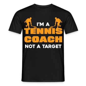 I'm a tennis coach, not a goal - Men's T-Shirt - black - Front - AI Model Male 178 light (178cm)