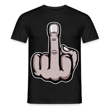 Doigt du milieu Conception de doigt puant - T-shirt homme - noir - Devant - AI Model Male 178 light (178cm)