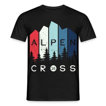 Alpen Cross 26 - Crossing the Alps 2026 - Hiking - Men's T-Shirt - black - Front - AI Model Male 178 light (178cm)
