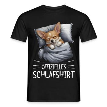 Offizielles Schlafshirt Chihuahua Hund - Männer T-Shirt - Schwarz - Vorne - AI Model Male 178 light (178cm)