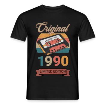 Original 1990 Limited Edition Geburtstag Geschenk - Männer T-Shirt - Schwarz - Vorne - AI Model Male 178 light (178cm)