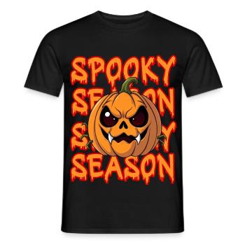 Halloween Citrouille Spooky Saison Citrouille Creepy - T-shirt homme - noir - Devant - AI Model Male 178 light (178cm)