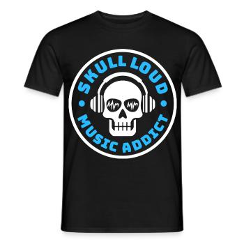 Crâne Skull Loud – Music Addict - Men's T-Shirt - black - Front - AI Model Male 178 light (178cm)