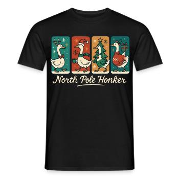 Gans Weihnachten Lustig Santa Nordpol Honker - Männer T-Shirt - Schwarz - Vorne - AI Model Male 178 light (178cm)