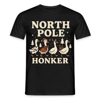 Oie Noël Drôle Père Noël Pôle Nord Honker - T-shirt homme - noir - Devant - AI Model Male 178 light (178cm)
