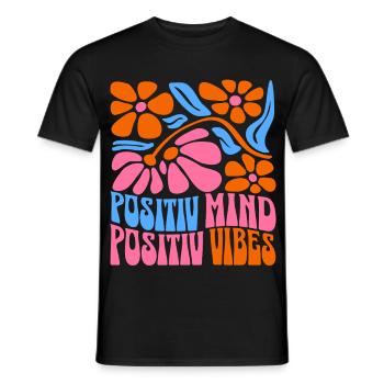 Positive Spirit Positive Vibes - Men's T-Shirt - black - Front - AI Model Male 178 light (178cm)
