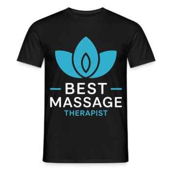 Meilleur Massothérapeute Zen Lotus - T-shirt homme - noir - Devant - AI Model Male 178 light (178cm)