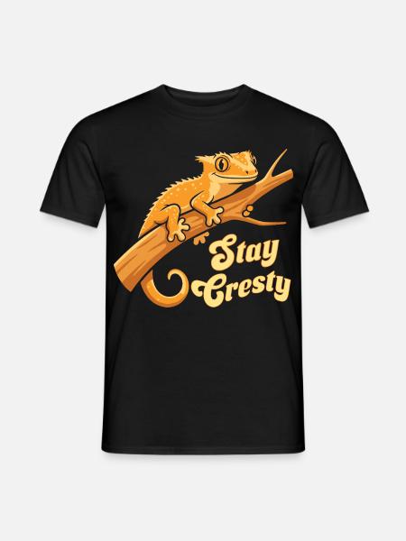 Crested Gecko Reptile Humor Lizard - Men's T-Shirt - black
