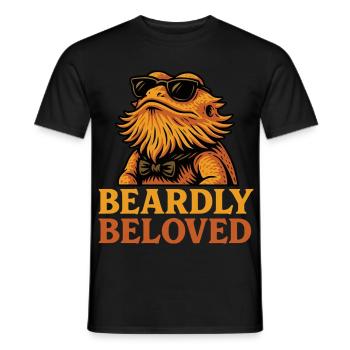 Bearded Dragon Pun Funny Lizard Reptile - Men's T-Shirt - black - Front - AI Model Male 178 light (178cm)
