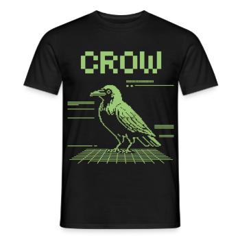 T-shirt rétro Pixel Crow dans le style 8 bits - T-shirt homme - noir - Devant - AI Model Male 178 light (178cm)
